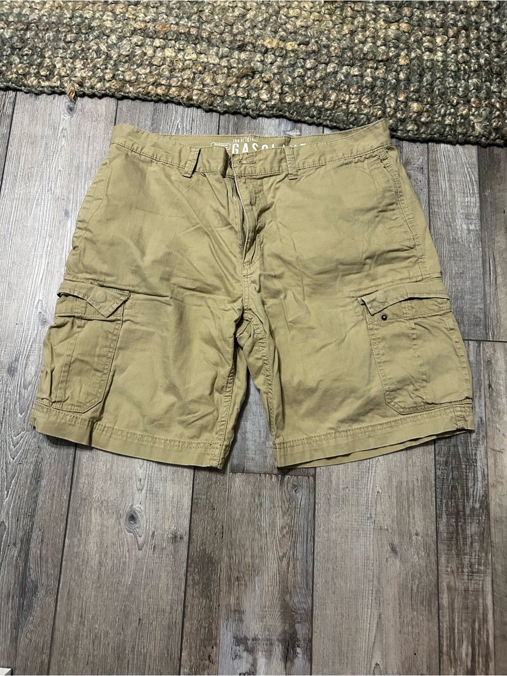 The Orginal Gasoline Cargo Men's Utility Cargo Shorts in Tan khaki
